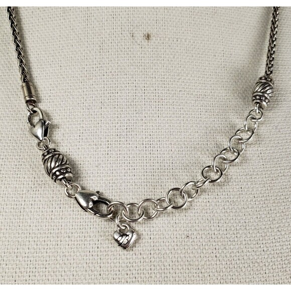 Brighton 20" Necklace Silver Heart Shape/Enamal Snowman Pendant Limited Edition - Picture 9 of 16